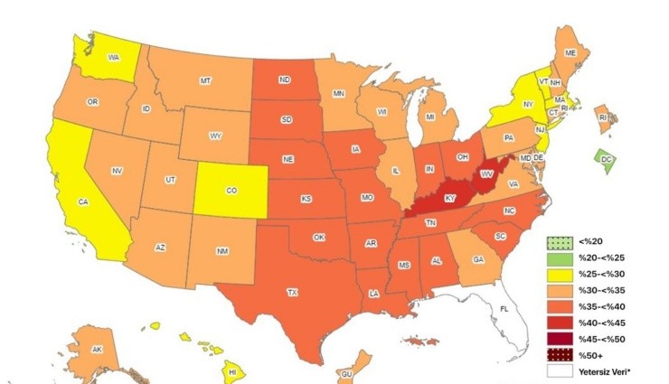 ABD'nin Obezite Haritası Çıkarıldı!