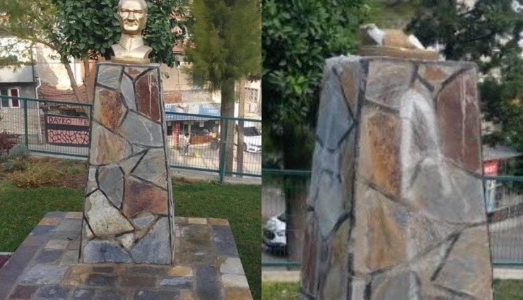 İzmir'de Atatürk Büstüne Alçak Saldırı!