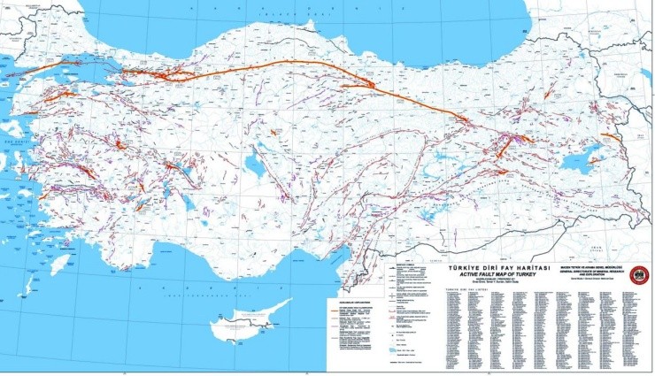 İşte Türkiye Diri Fay Hattı Haritası!