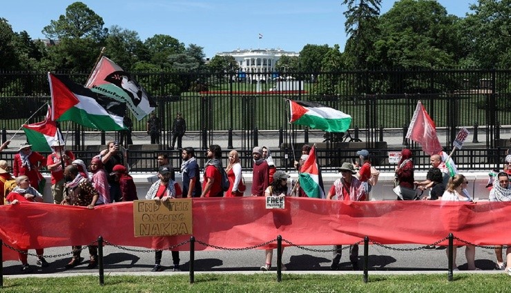 Beyaz Saray Önünde Gazze Eylemi!
