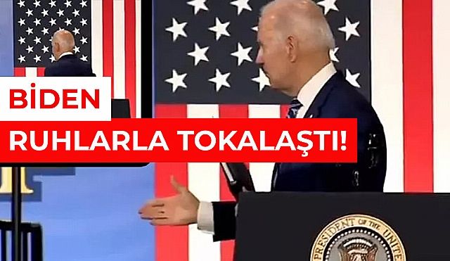 Biden, Konuşmasını Bitirdi Ve Boşlukla Tokalaştı!